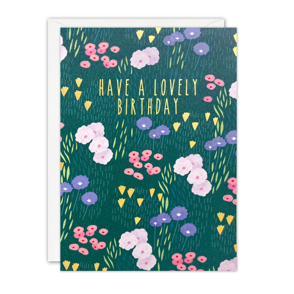 Flower Field Birthday Card by James Ellis