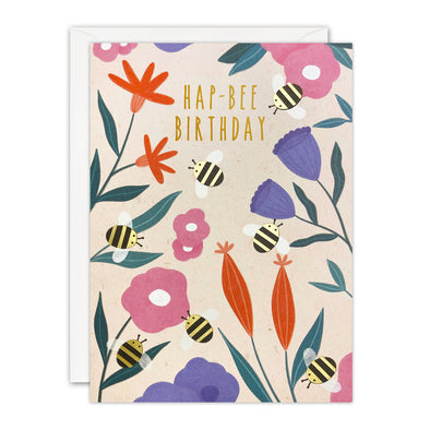 Hap-Bee Birthday Card by James Ellis