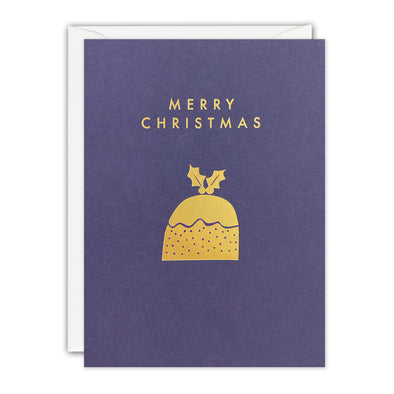 Gold Pudding Mini Christmas Card by James Ellis