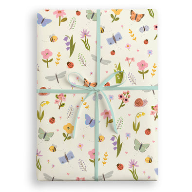 Butterflies and Flowers Wrapping Paper by James Ellis