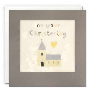 Church Christening Card with Paper Confetti - Paper Shakies by James Ellis
