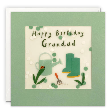 Grandad Gardening Birthday Card with Paper Confetti - Paper Shakies by James Ellis