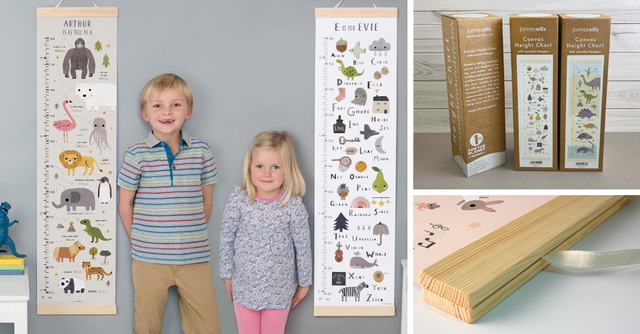 Personalised Canvas and Wood Height Charts | Made By Ellis