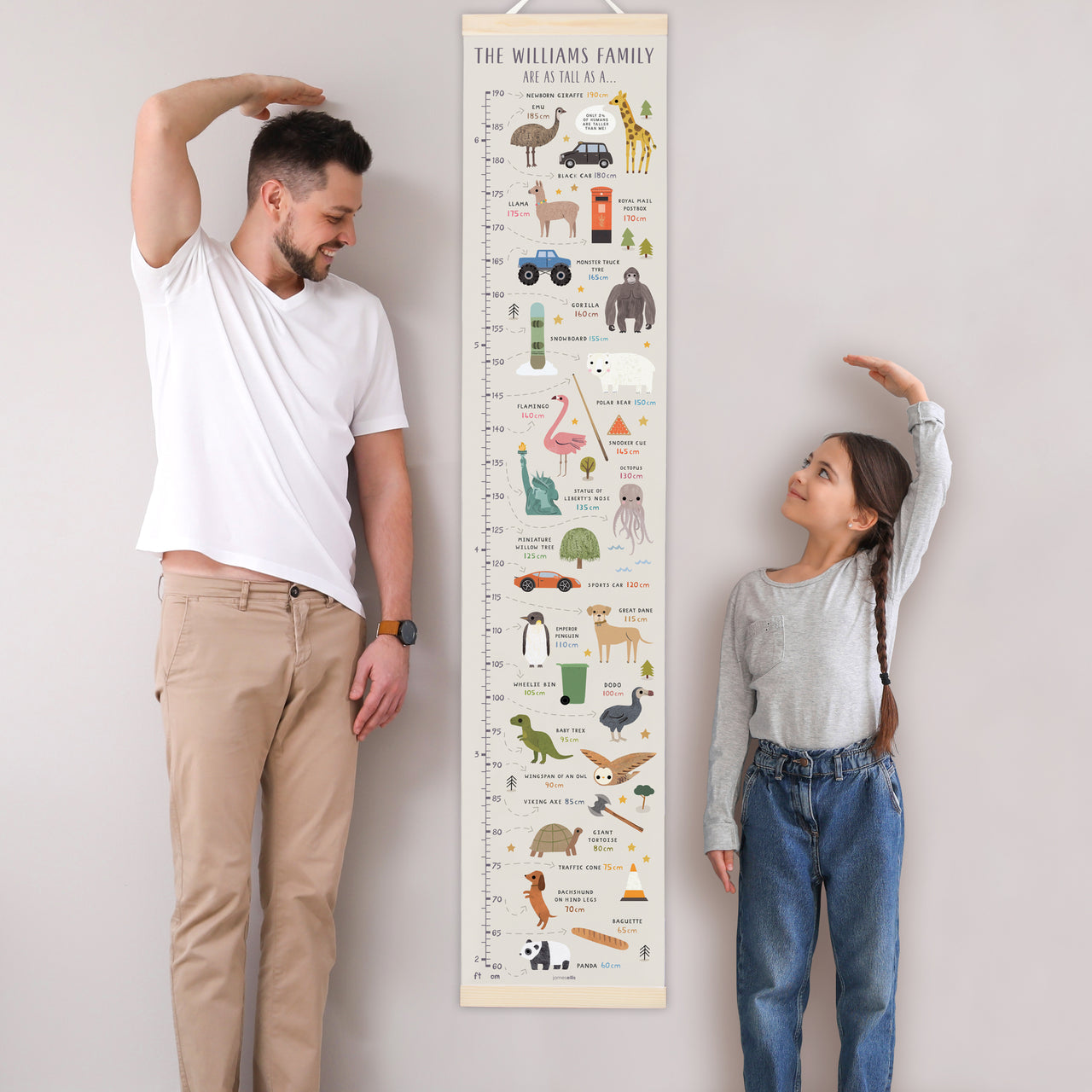 Family As tall As Canvas and Wood Height Chart (extra tall)
