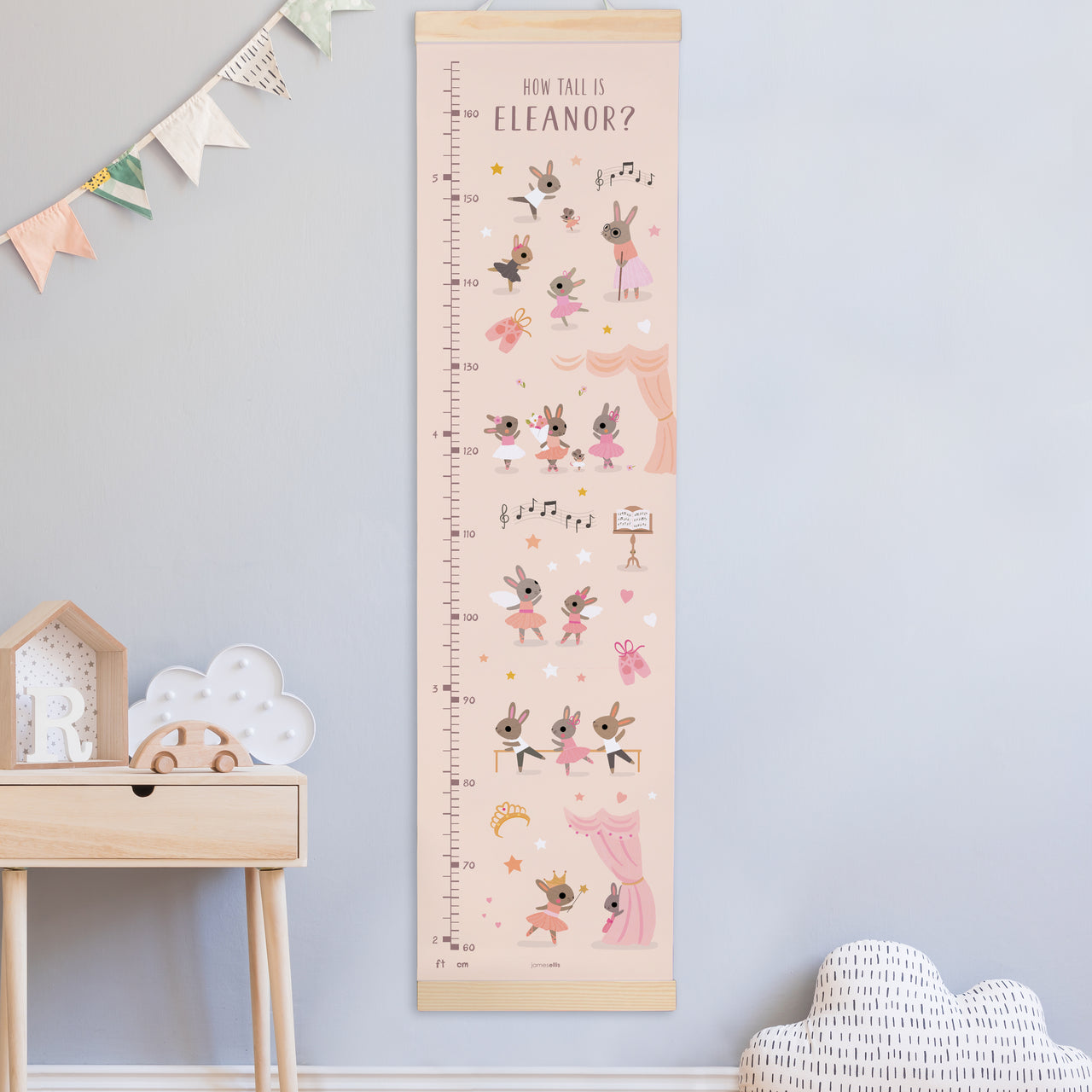 Ballet Canvas and Wood Height Chart