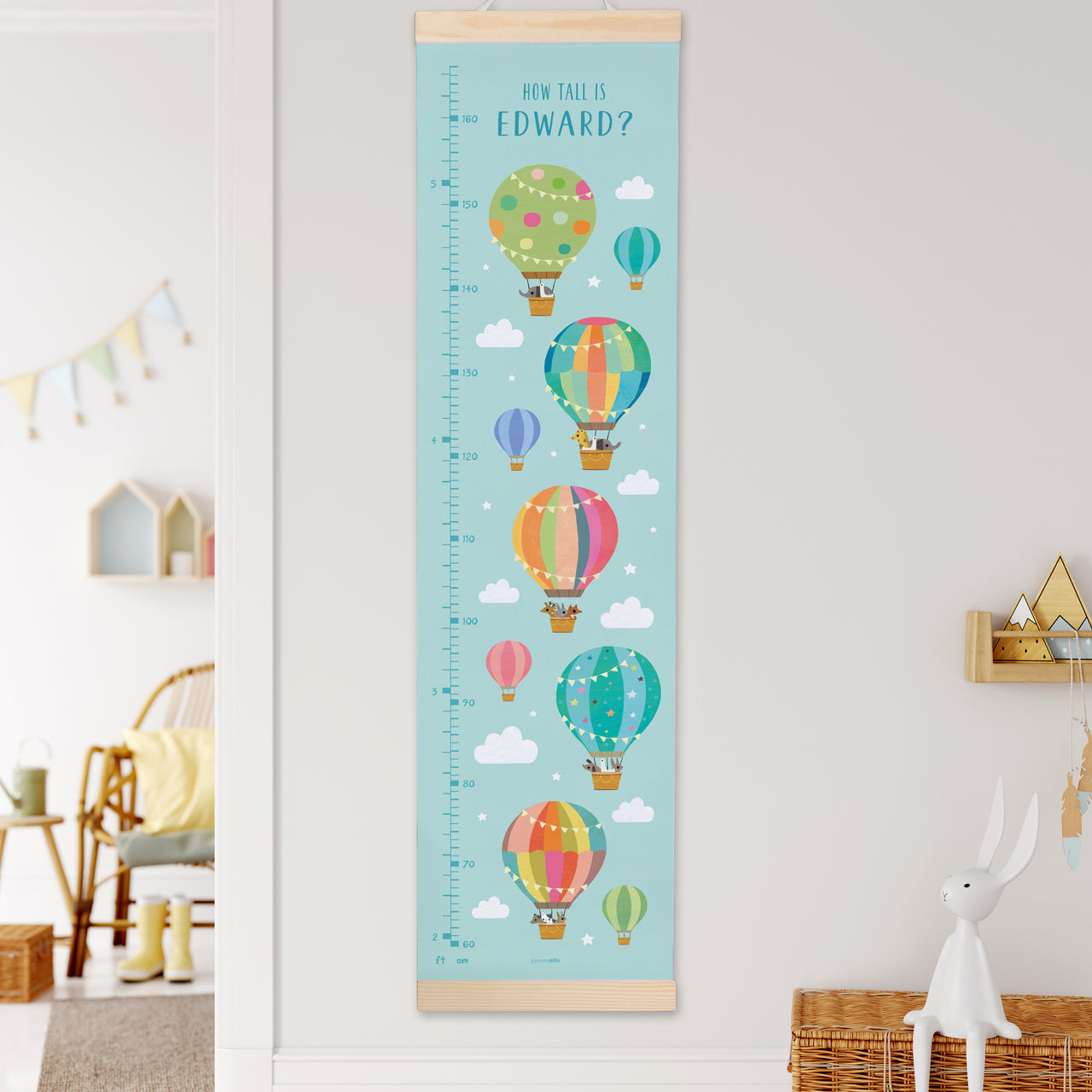 Balloons Canvas and Wood Height Chart