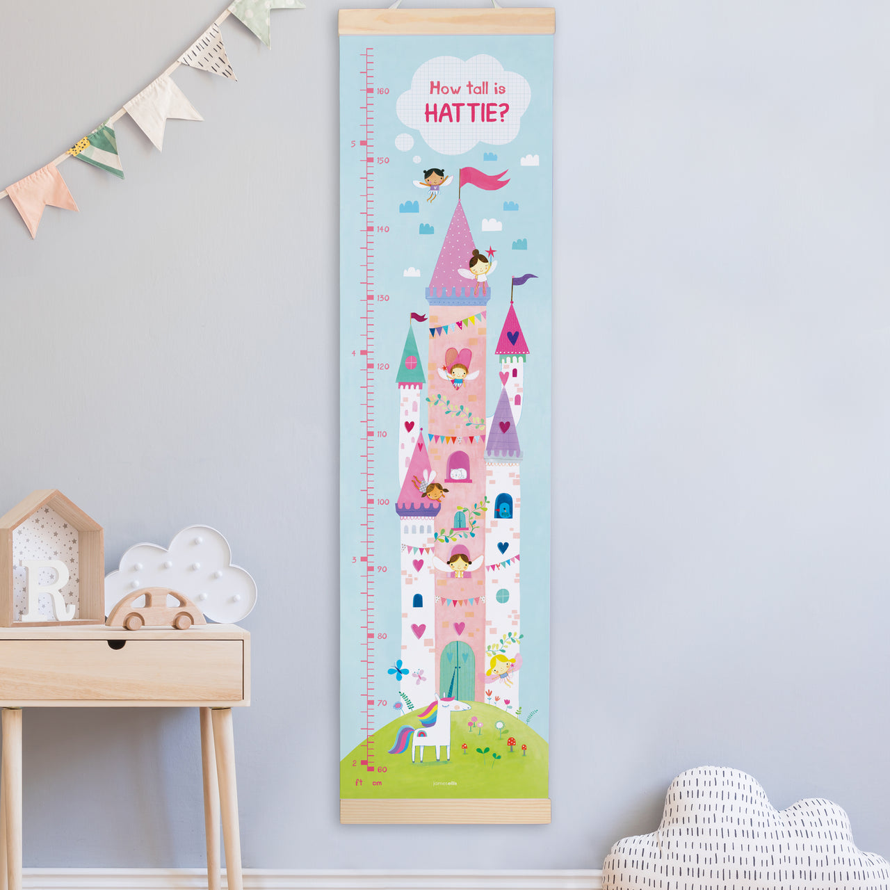 Fairy Castle Canvas and Wood Height Chart
