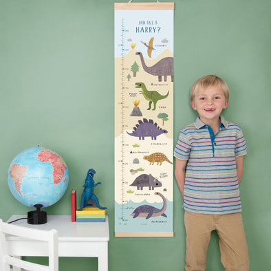 Dinosaur Landscape Canvas and Wood Height Chart