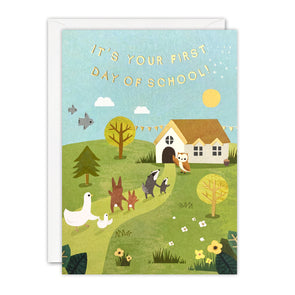 Animals First Day of School Card by James Ellis