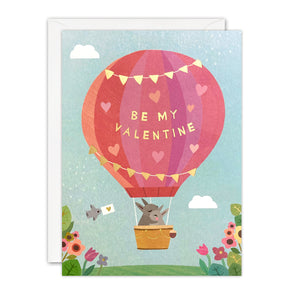 Hot Air Balloon Valentine's Day Card by James Ellis