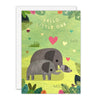 Elephants New Baby Card by James Ellis