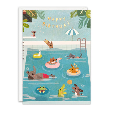 Swimming Birthday Card by James Ellis