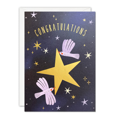Birds and Star Congratulations Card by James Ellis