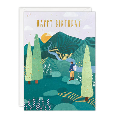 Mountain Walk Birthday Card by James Ellis