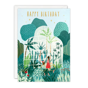 Greenhouse Birthday Card by James Ellis