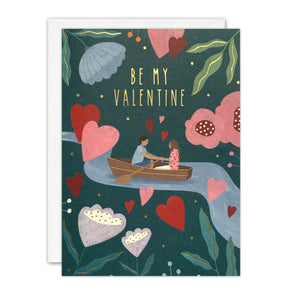 Rowing Boat Valentine’s Day Card by James Ellis