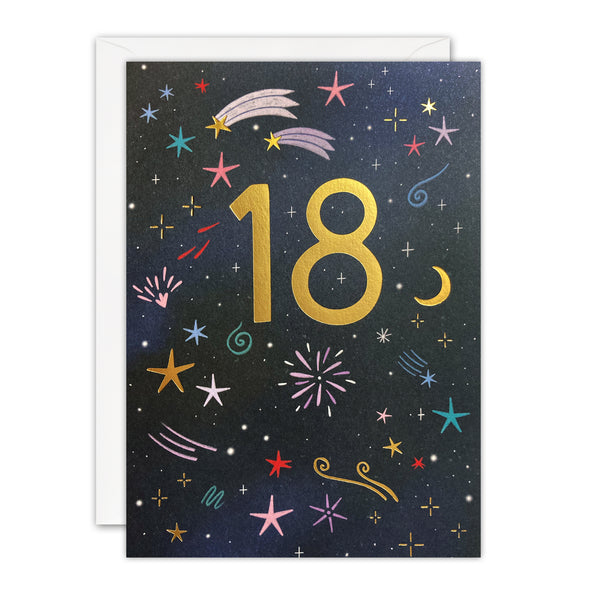 Age 18 Fireworks Birthday Card by James Ellis