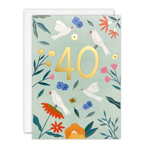 Age 40 Birds Birthday Card by James Ellis