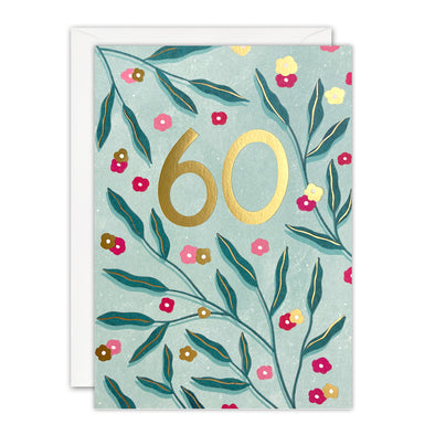 Age 60 Botanical Birthday Card by James Ellis