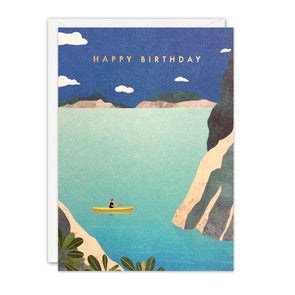 Kayaking Birthday Card by James Ellis