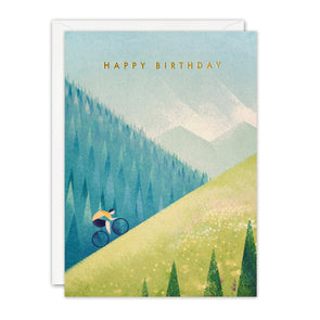 Cyclist Birthday Card by James Ellis