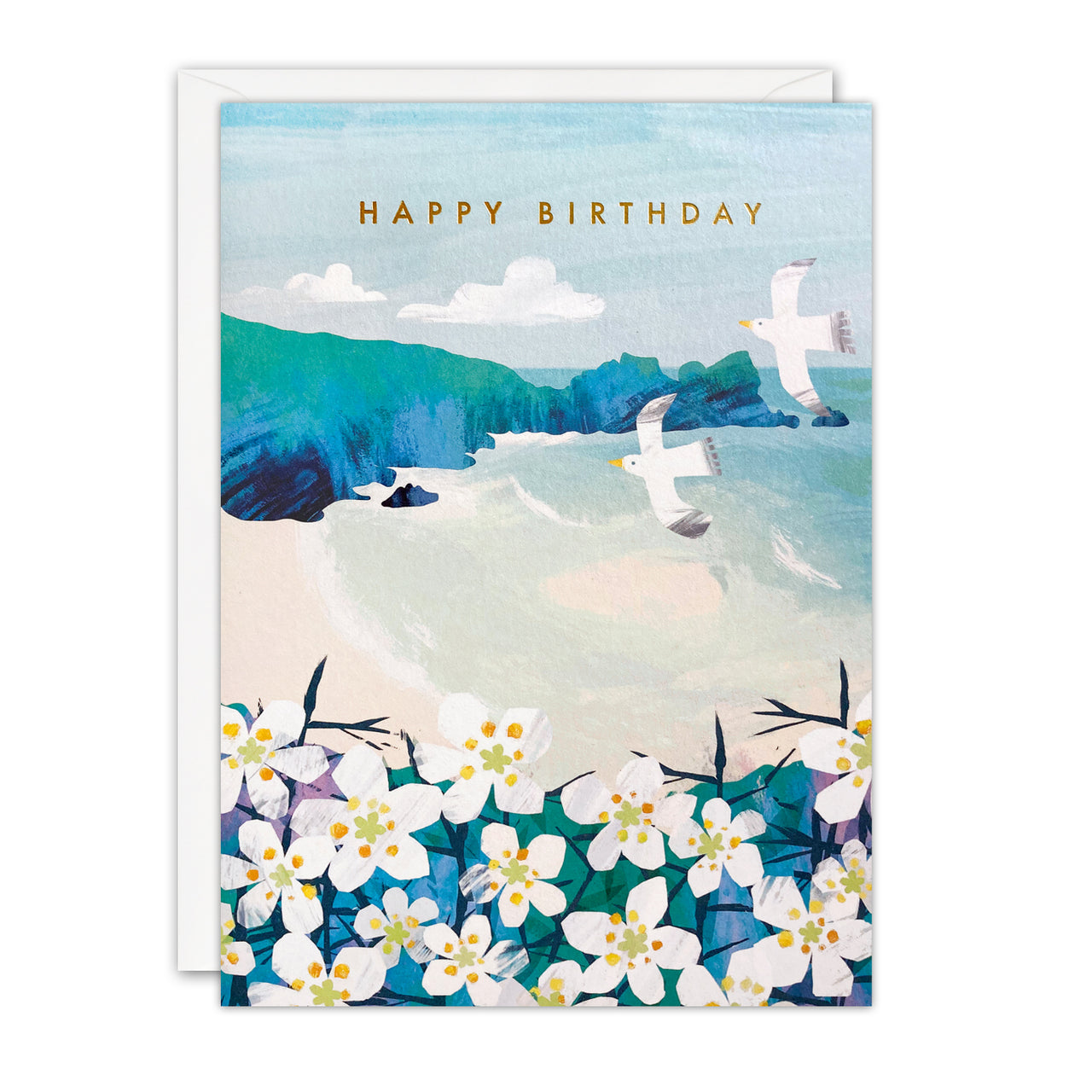 Blackthorn Blossom Birthday Card by James Ellis