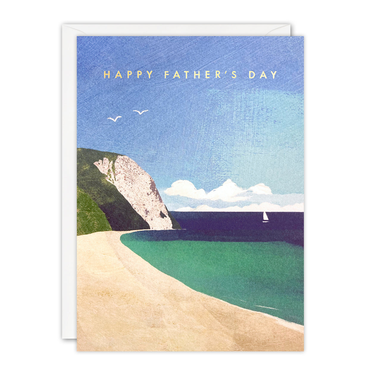 Sandy Beach Father's Day Card by James Ellis