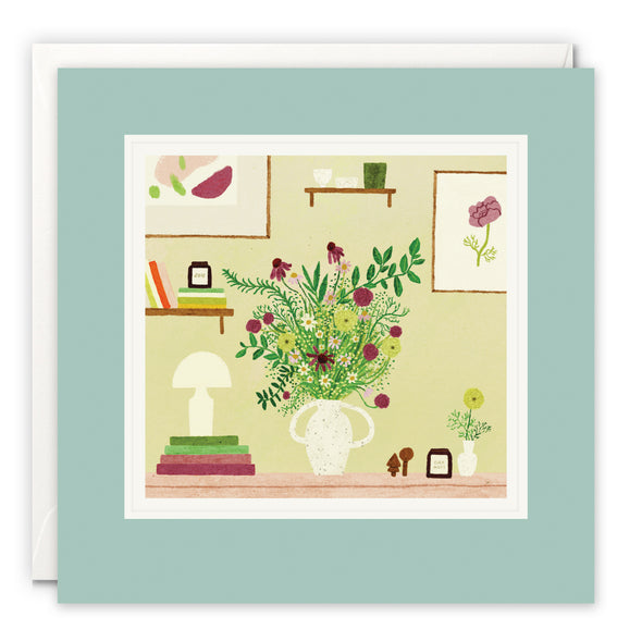 Flowers and Books Art Card by Rachel Victoria Hillis