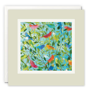 Parakeet Party Art Card by Claire Henley
