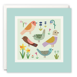 Spring Birds Art Card by Sally Payne