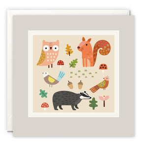 Autumn Wildlife Art Card by Sally Payne