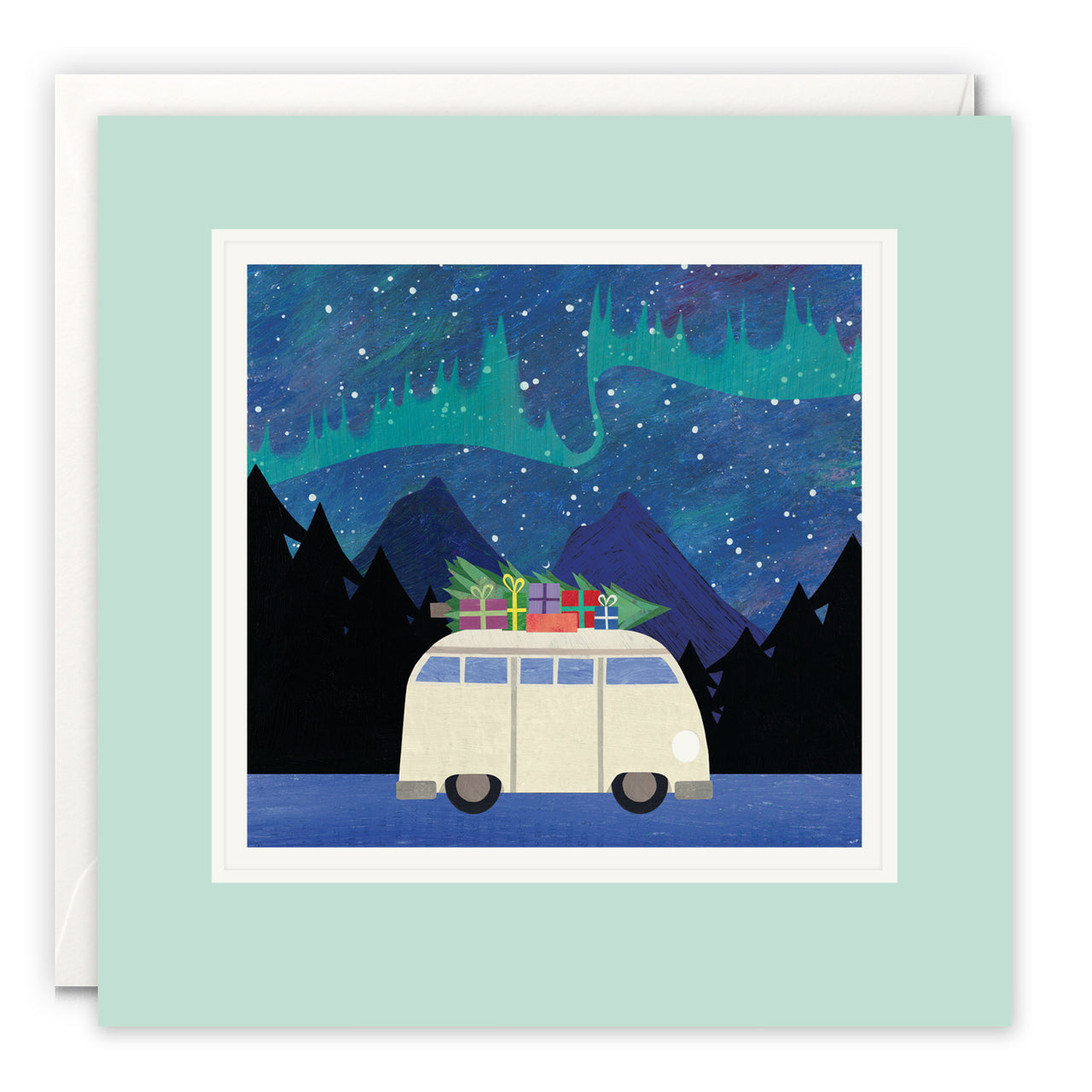Christmas Camper Art Card by Christina Carpenter