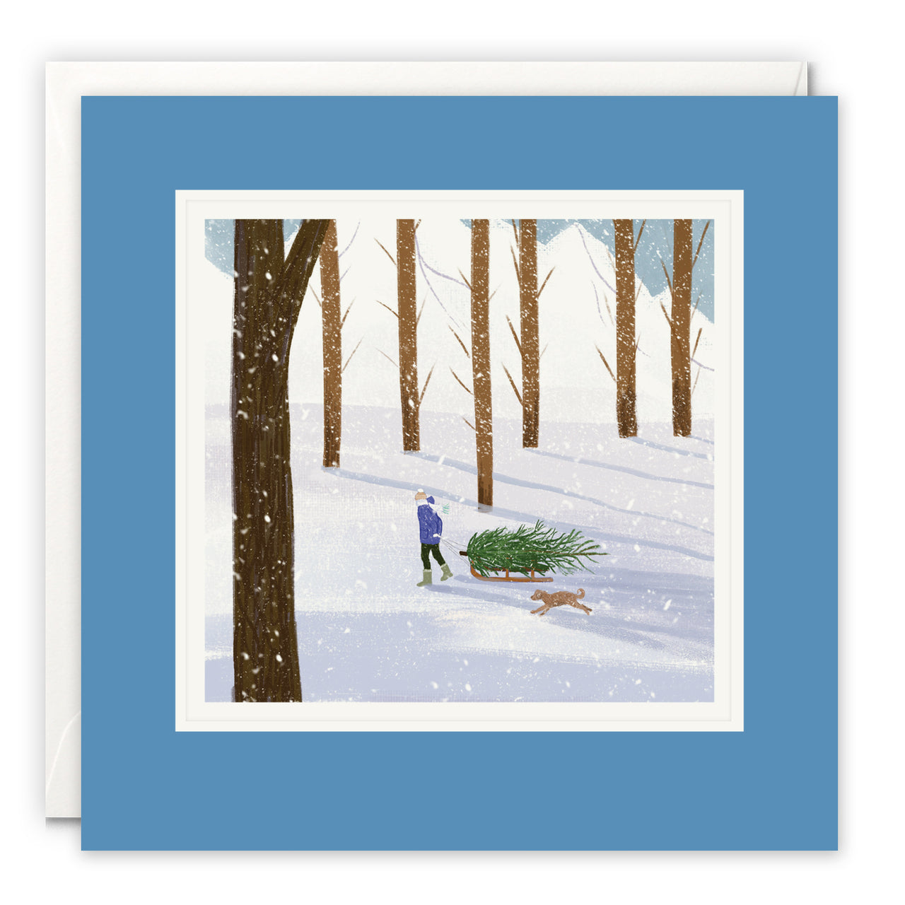 Christmas Tree Sled Art Card by Charis Raine