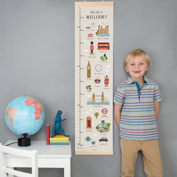 London Canvas and Wood Height Chart