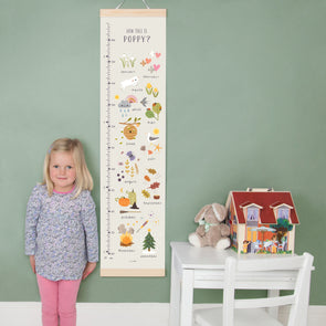 Months of the Year Canvas and Wood Height Chart