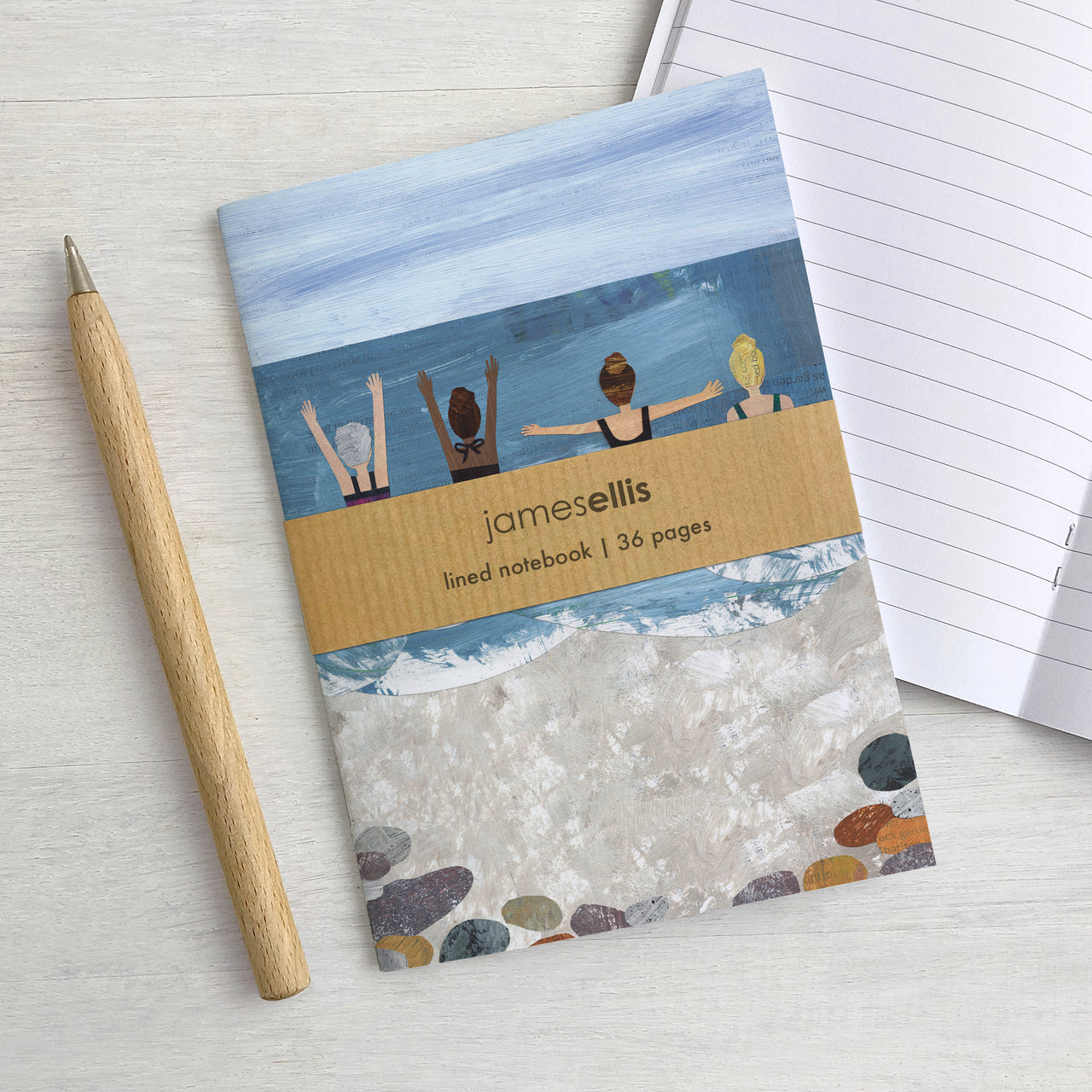 Wild Sea Swimmers A6 Lined Notebook by James Ellis