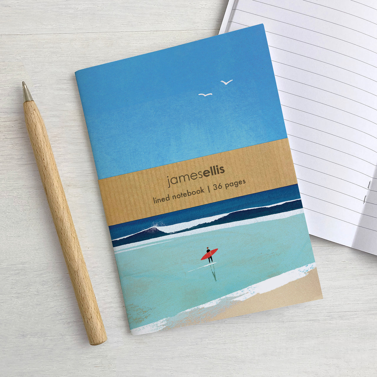Morning Surf A6 Lined Notebook by James Ellis