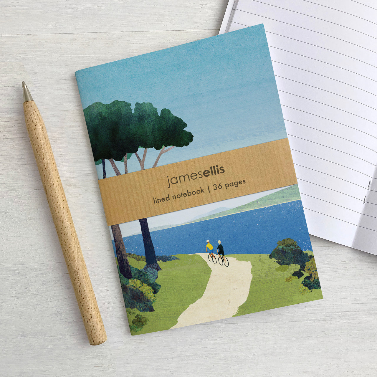 Cycling by the Sea A6 Lined Notebook by James Ellis