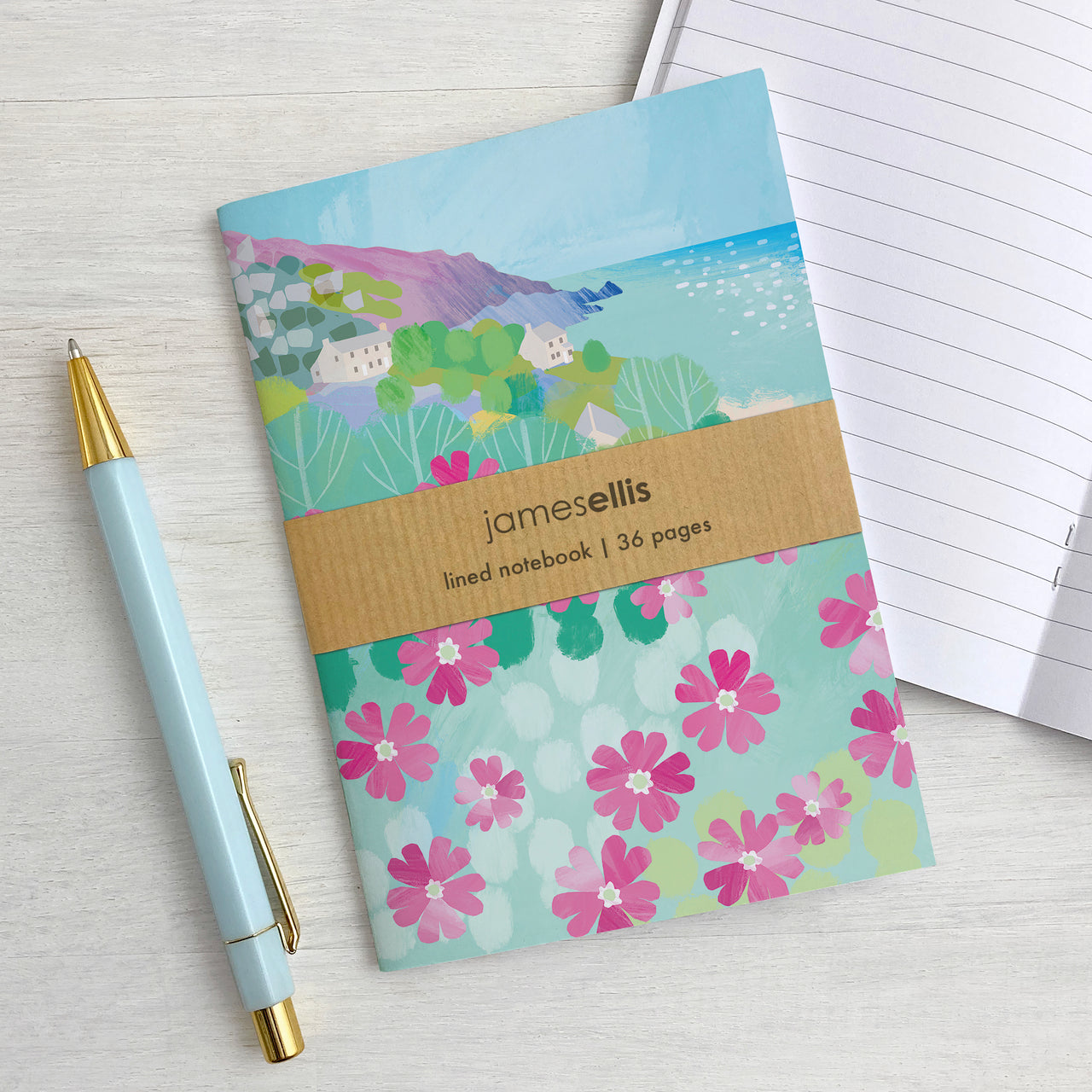Red Campions A6 Lined Notebook by James Ellis