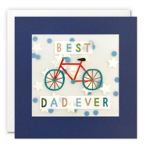 Red Bike Father's Day Card with Paper Confetti - Paper Shakies by James Ellis