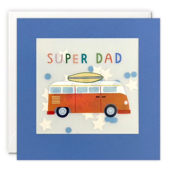 Surfer Van Father's Day Card with Paper Confetti - Paper Shakies by James Ellis