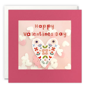 Patterned Heart Valentine's Day Card with Paper Confetti - Paper Shakies by James Ellis