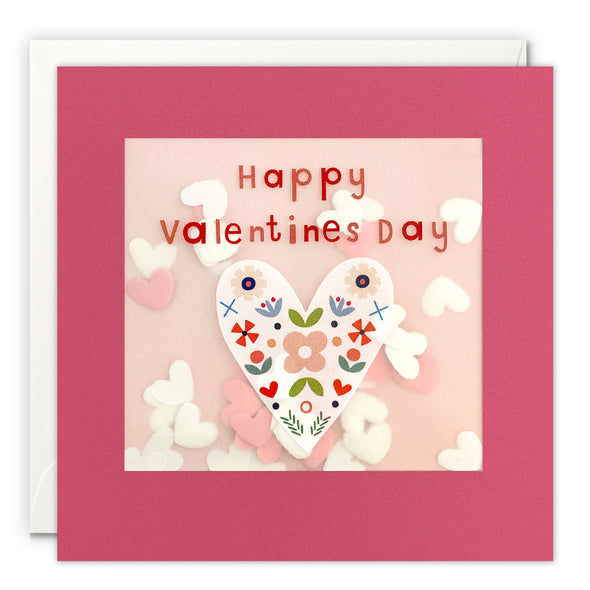 Patterned Heart Valentine's Day Card with Paper Confetti - Paper Shakies by James Ellis