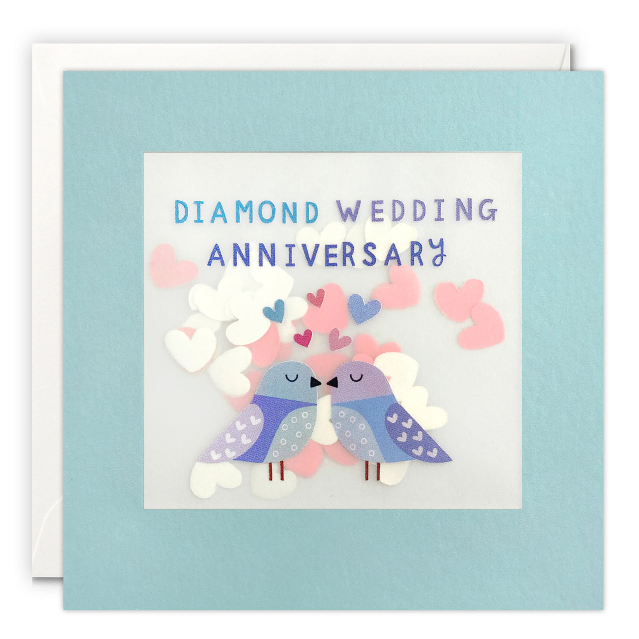 Birds Diamond Anniversary Card with Paper Confetti - Paper Shakies by James Ellis