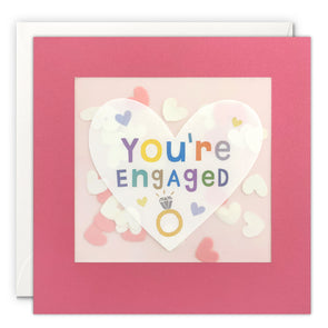 Heart Engagement Card with Paper Confetti - Paper Shakies by James Ellis