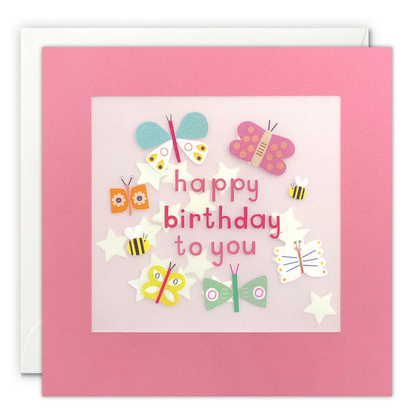 Butterflies Birthday Card with Paper Confetti - Paper Shakies by James Ellis