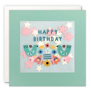 Birds Birthday Card with Paper Confetti - Paper Shakies by James Ellis