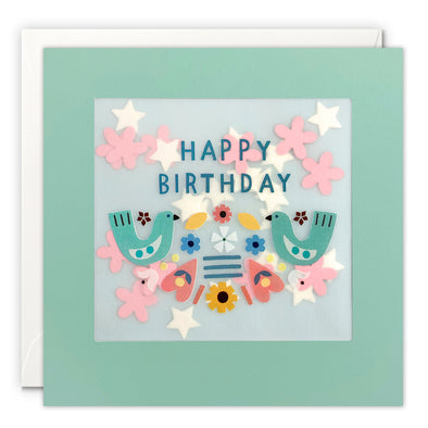 Birds Birthday Card with Paper Confetti - Paper Shakies by James Ellis