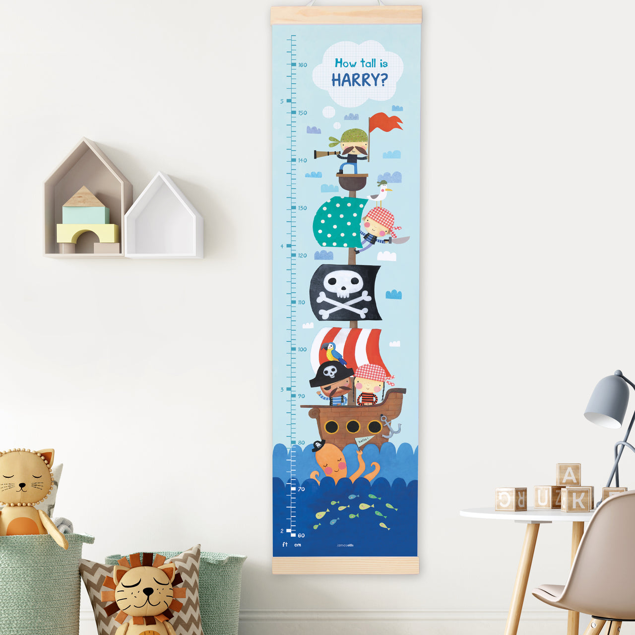 Pirate Canvas and Wood Height Chart