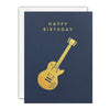 Gold Guitar Mini Birthday Card by James Ellis